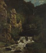 Gustave Courbet Landscape with Waterfall oil painting reproduction